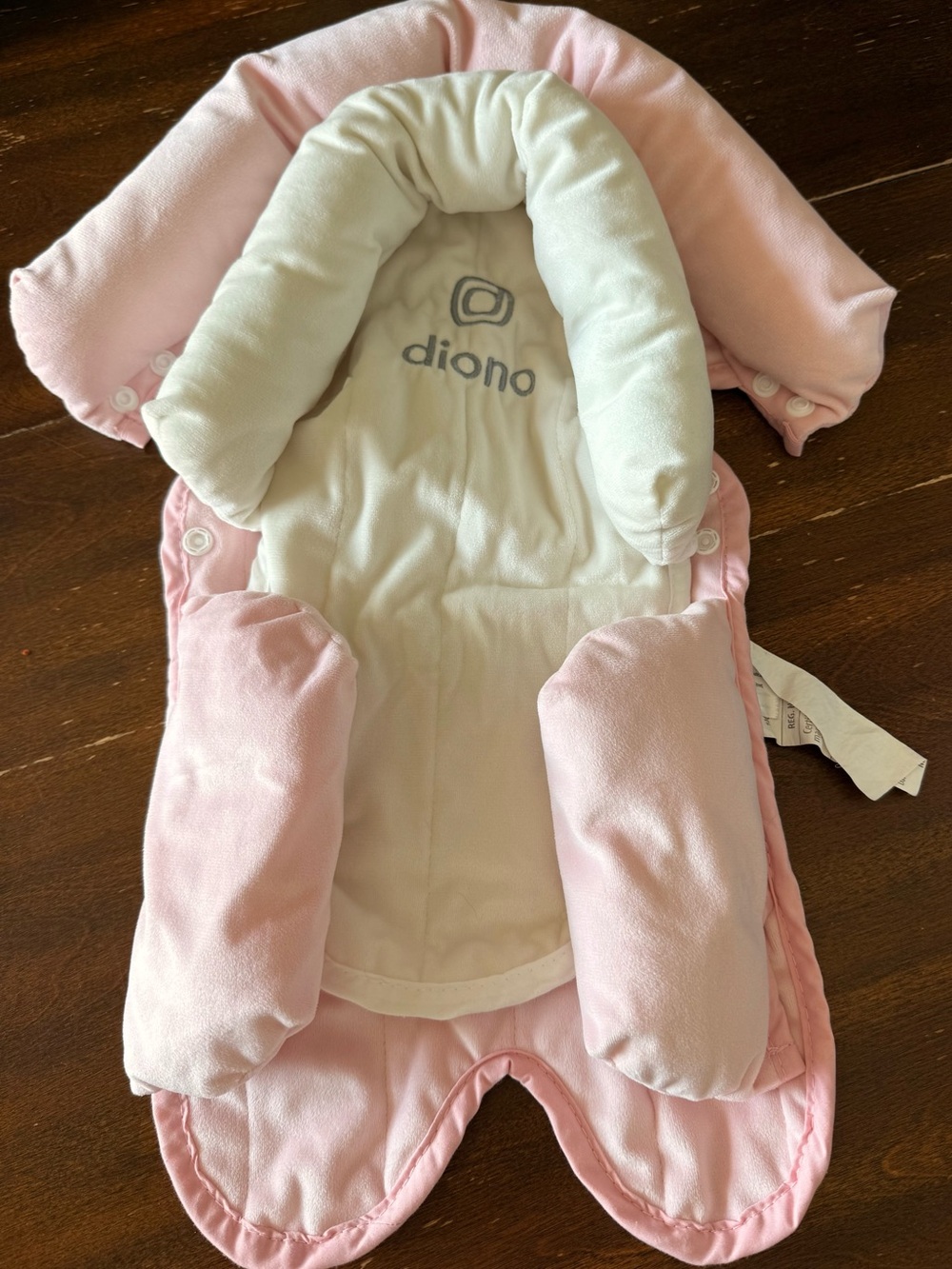 Diono Baby Pink & Cream head support for car seat